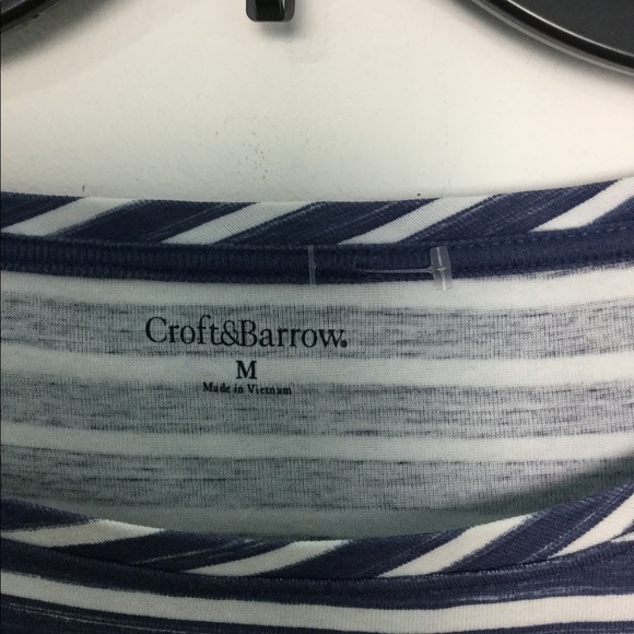 Women’s Croft Barrow M Medium 8 - 10 Crewneck Shirt Striped Navy White NWOT - Picture 5 of 8